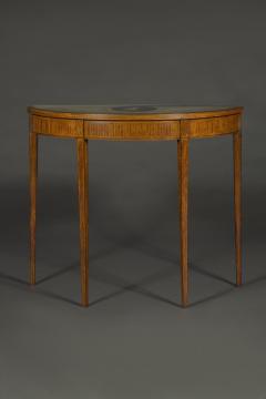 A satinwood tulipwood boxwood and ebony inlaid Demi Elliptical side table - 4463106