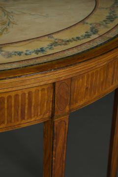 A satinwood tulipwood boxwood and ebony inlaid Demi Elliptical side table - 4463111