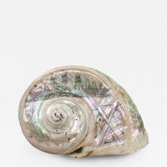 A scrimshaw turban shell carved with the Leviathan - 2515902