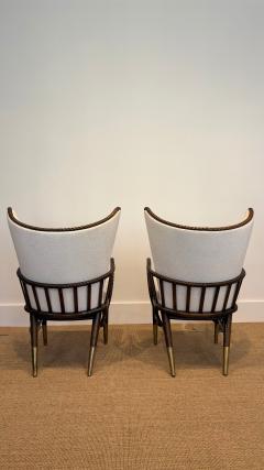 A sculptural pair of Italian wingback lounge chairs circa 1950s  - 4359046