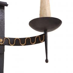 A set of 4 French large Gothic style iron wall sconces C 1950  - 4428349