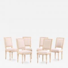 A set of 6 French Painted Dining Room Side Chairs c 1940  - 4319023