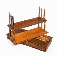 A set of Anglo Ceylonese specimen wood campaign wall shelves in a travelling box - 1724094