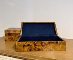 A set of Two Palma Boxes Crafted from brown Crackled Shell  - 4398274