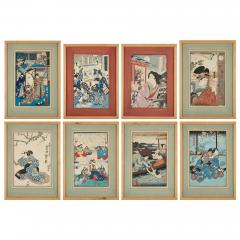 A set of eight Japanese Meiji era woodblock prints - 3159855