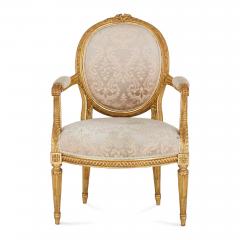 A set of four Louis XVI style giltwood fauteuils - 2694057