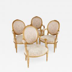 A set of four Louis XVI style giltwood fauteuils - 2700915