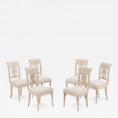 A set of six French Directoire style painted dining room chairs 19th C  - 3929939