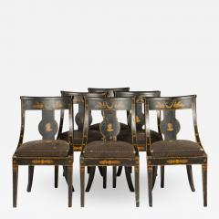 A set of six slip seat gondola chairs with decorated paint French circa 1810 - 1834279