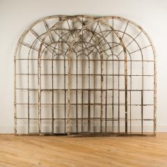 A set of three French arched top wrought iron windows circa 1880 - 1661165