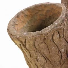 A set of three French tabletop faux bois cast stone planters C 1950  - 4271153