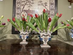 A set of two Dutch Delft tulipieres tulip vases - 4569238
