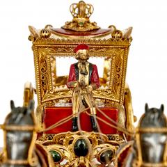 A silver gilt and enamel Austro Hungarian horse drawn carriage model - 2696392