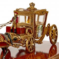 A silver gilt and enamel Austro Hungarian horse drawn carriage model - 2696393