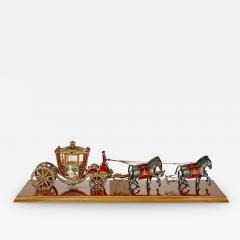 A silver gilt and enamel Austro Hungarian horse drawn carriage model - 2700926
