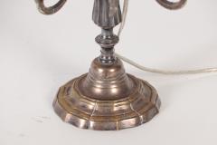 A silver plate Louis XVI style three branch Bouillotte lamp - 2202931