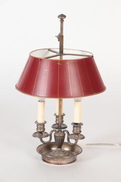 A silver plated bouillotte lamp with tole shade nineteenth century - 2202957