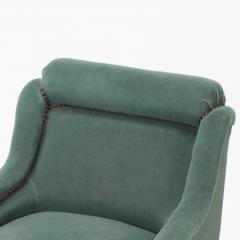 A small French Napoleon III green upholstered armchair late 19th C  - 2534677
