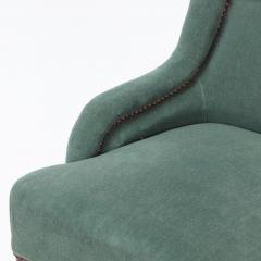 A small French Napoleon III green upholstered armchair late 19th C  - 2534679