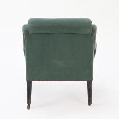 A small French Napoleon III green upholstered armchair late 19th C  - 2534680