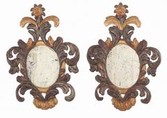 A small pair of Italian silver giltwood mirrors C 1900  - 3713189