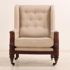A substantial English Regency carved mahogany library chair C 1830  - 4008442