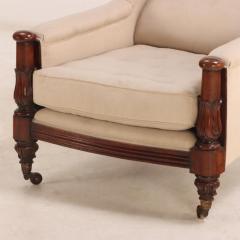 A substantial English Regency carved mahogany library chair C 1830  - 4008444