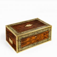 A superb William IV brass inlaid kingwood writing box by Edwards - 1707016