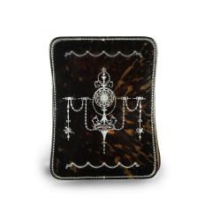 A superb late Victorian tortoiseshell and silver piqu desk blotter - 3411130