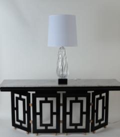 A tall swirl glass table lamp on chrome base - 2259713