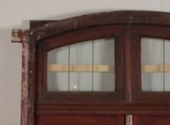 A two panel mahogany window set with leaded glass and frame circa 1920  - 3696018