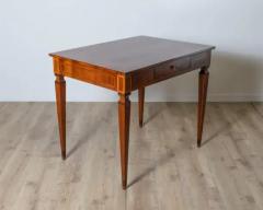 A very elegant walnut table desk with a central drawer - 4146690