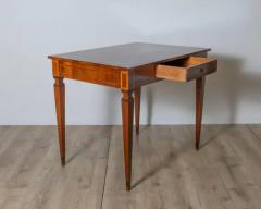 A very elegant walnut table desk with a central drawer - 4146694