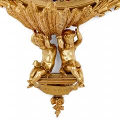 A very fine gilt bronze cloisonn enamel and porcelain holy water stoup - 3037221