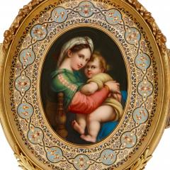 A very fine gilt bronze cloisonn enamel and porcelain holy water stoup - 3037224