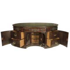 A very large mahogany centrepiece partners desk in the Chippendale style - 2874104