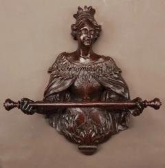 A very rare and unusual carved oak towel rail - 3255260