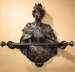 A very rare and unusual carved oak towel rail - 3278051