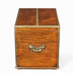 A very robust brassbound William IV Anglo Chinese padouk silver chest - 2331040