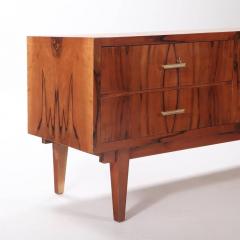 A walnut six drawer dresser circa 1960 with exotic wood grain  - 3499197