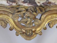 A well carved Italian rococo gilt wood wall console table with marble top - 993974