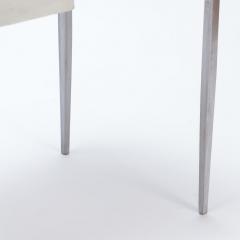 A white leather and polished iron writing desk Contemporary  - 2755670