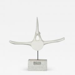 A white painted driftwood whale vertebra by Martin Scorey - 3925782