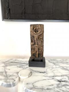 ABSTRACT FIGURATIVE BRONZE SCULPTURE ON BLACK WOOD MOUNT C 1970 - 1923233