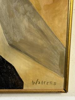 ABSTRACT MODERN PAINTING ON BOARD SIGNED WALTERS - 4649189