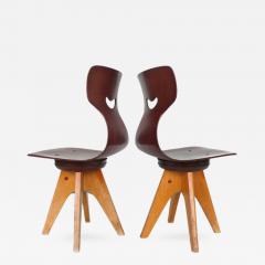 ADAM Stegner Pair of Modernist Bentwood Adam Stegner Childrens Chairs Pagho 1960s - 303563