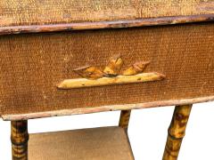AESTHETIC MOVEMENT BAMBOO WICKER FITTED SEWING STANDS - 4694328