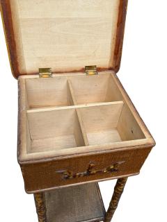 AESTHETIC MOVEMENT BAMBOO WICKER FITTED SEWING STANDS - 4694330