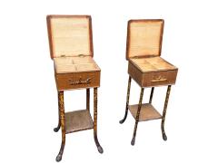 AESTHETIC MOVEMENT BAMBOO WICKER FITTED SEWING STANDS - 4694331