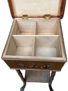 AESTHETIC MOVEMENT BAMBOO WICKER FITTED SEWING STANDS - 4694334